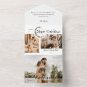 リース&メリークリスマスタイポグラフィ数々の – 写真 オールインワン招待状 (内側)