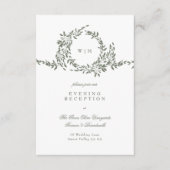 リース モノグラム サージグリーン エレガント レセプション エンクロージャーカード (正面)