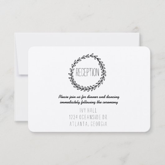 リース ラスティック クラフト 受付 招待状 (正面)