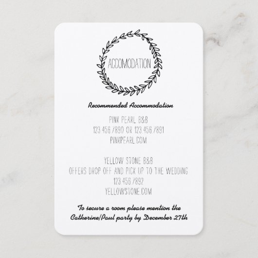 リース ラスティック クラフト 宿泊 カード (正面)