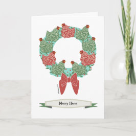 リース/内部パターンのクリスマスチキン.v2 シーズンカード