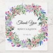 リース 水彩 フラワー ベリー 結婚ラベル ワインラベル (シングルラベル)