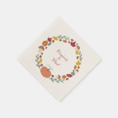 リース&秋の結婚式ナプキンス スタンダードカクテルナプキン (角)