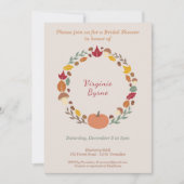 リース&秋ブライダルシャワー招待 招待状 (正面)