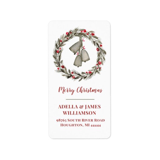 リース(赤いベリーとベル) ラベル (正面)