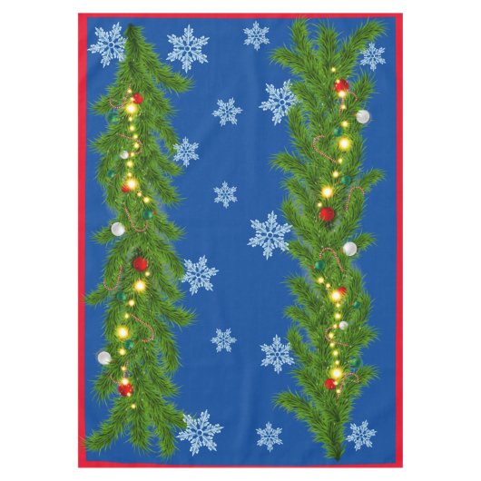 リースforホリデークリスマスガーランド テーブルクロス (正面)