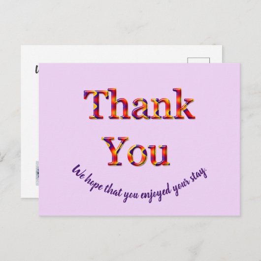 リーズナブルなバケーション ハウス ありがとう ゲスト サンクス ポストカード (正面/裏面)