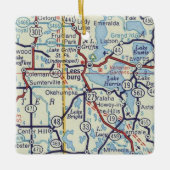 リーズバーグFLヴィンテージマップ セラミックオーナメント (正面)