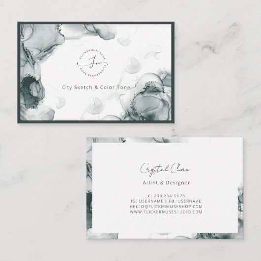 リーズ水彩名刺 名刺 (正面/裏面)