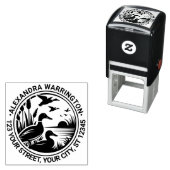 リーズ素朴ネーム差出人住所のアヒル セルフインキングスタンプ (インサイチュ)