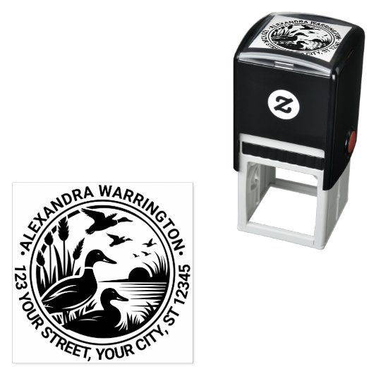 リーズ素朴ネーム差出人住所のアヒル セルフインキングスタンプ (インサイチュ)