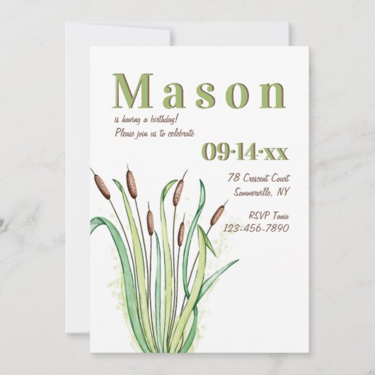 リーズ誕生日招待状 招待状 (正面)