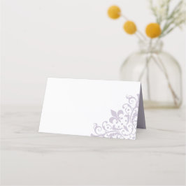 リーセエレガントフランスのンシーパープル（紋章の）フラ・ダ・リ結婚ズ プレイスカード