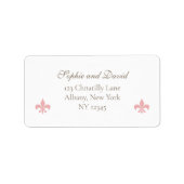 リーセエレガントフランスのンシーピンク（紋章の）フラ・ダ・リ結婚ズ ラベル (正面)