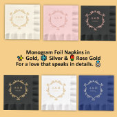 リーセエレガントンシーモノグラム結婚ズ 箔ナプキン