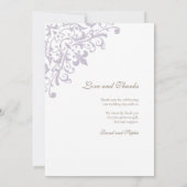 リーセフランスのンシーパープル(紋章の)フラ・ダ・リパタ結婚ーン サンキューカード (裏面)