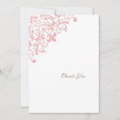 リーセフランスのンシーピンク（紋章の）フラ・ダ・リパタ結婚ーン サンキューカード (正面)