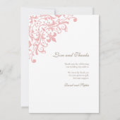 リーセフランスのンシーピンク（紋章の）フラ・ダ・リパタ結婚ーン サンキューカード (裏面)