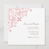 リーセフランスのンシーピンク（紋章の）フラ・ダ・リ結婚の写真 サンキューカード (裏面)