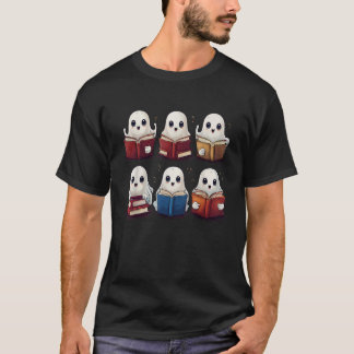 リーダおもしろいーデザイン可愛い幽霊読ズブックハロ Tシャツ