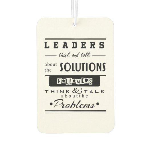 リーダやる気を起こさせるー引用文ブラック&ホワイトインスパイアズ カーエアーフレッシュナー (裏面)