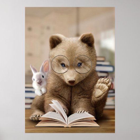 リーダギフトベアとウサギ読の本書 ポスター (正面)