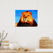 リーダシップキングライオンカラフルポートレートアートワーク ポスター (キッチン)