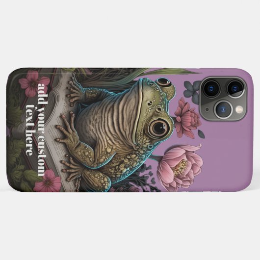 リーダフロッグオンブックワイルドフラワーコテージコアカスタム Case-Mate iPhoneケース (裏面(横))