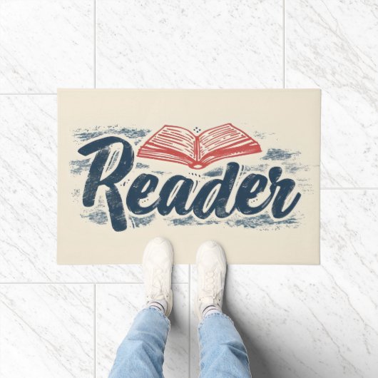 リーダブックスローガン ドアマット (室内)