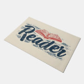 リーダブックスローガン ドアマット (アングル)