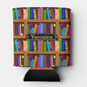 リーダライブラリ本棚ブックパターン名前をカスタムする 缶クーラー (裏面)