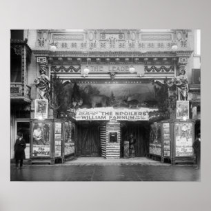 リーダーシアター、1921年。ヴィンテージ写真 ポスター