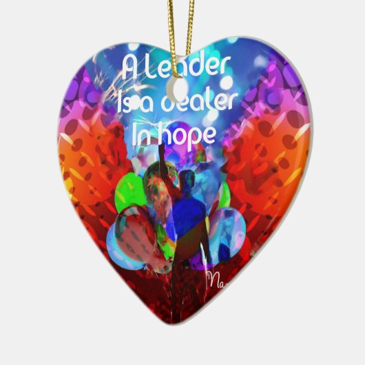 リーダーシップのための勇気付けられるメッセージ。 セラミックオーナメント (左)