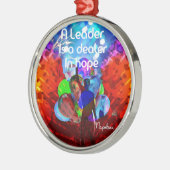 リーダーシップのための勇気付けられるメッセージ メタルオーナメント (左)