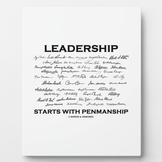 リーダーシップは筆跡から始まる フォトプラーク (正面)