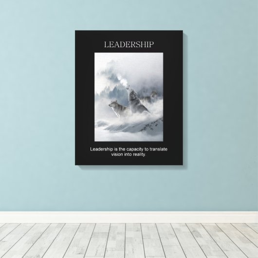 リーダーシップやる気を起こさせるインスパイアの引用文 キャンバスプリント (インサイチュ (ウッドフロア))