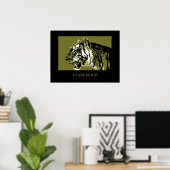 リーダーシップやる気を起こさせるタイガー顔ポスタープリント ポスター (ホームオフィス)