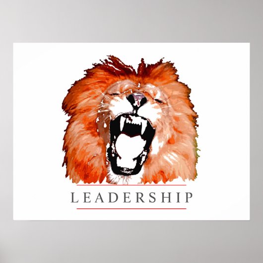 リーダーシップやる気を起こさせるライオンアートポップ・アートのポスタープリント ポスター (正面)
