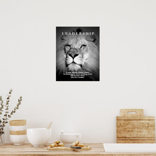 リーダーシップやる気を起こさせるライオン ポスター (キッチン)