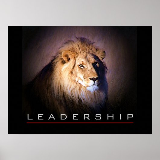 リーダーシップやる気を起こさせる勇気ライオンポスタープリント ポスター (正面)