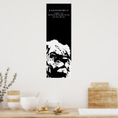 リーダーシップやる気を起こさせる引用文ライオン白黒 ポスター (キッチン)