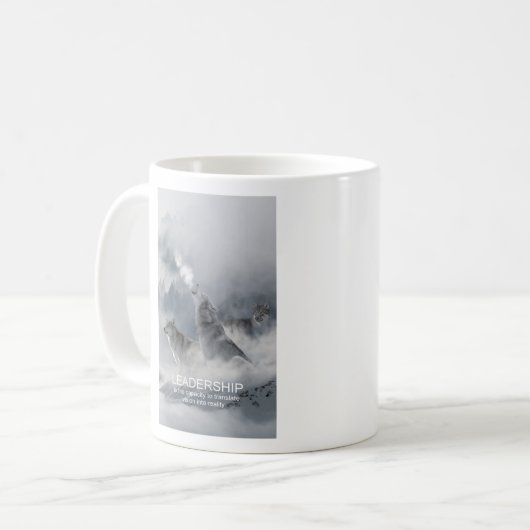 リーダーシップやる気を起こさせる感動的引用文 コーヒーマグカップ (正面左)