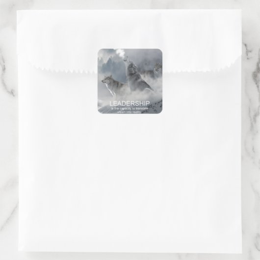 リーダーシップやる気を起こさせる感動的引用文 スクエアシール (バッグ)