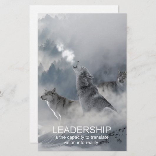 リーダーシップやる気を起こさせる感動的引用文 便箋 (正面/裏面)