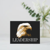 リーダーシップやる気を起こさせるBald Eagleポストカード ポストカード (スタンド正面)