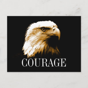 リーダーシップ勇気Fearless Bald Eagleポストカード ポストカード