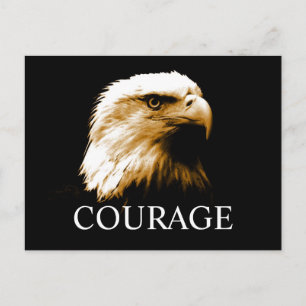 リーダーシップ勇気Fearless Bald Eagleポストカード ポストカード
