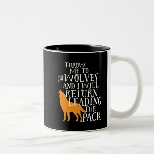 リーダーシップ感動的引用文強いリーダー ツートーンマグカップ (右)