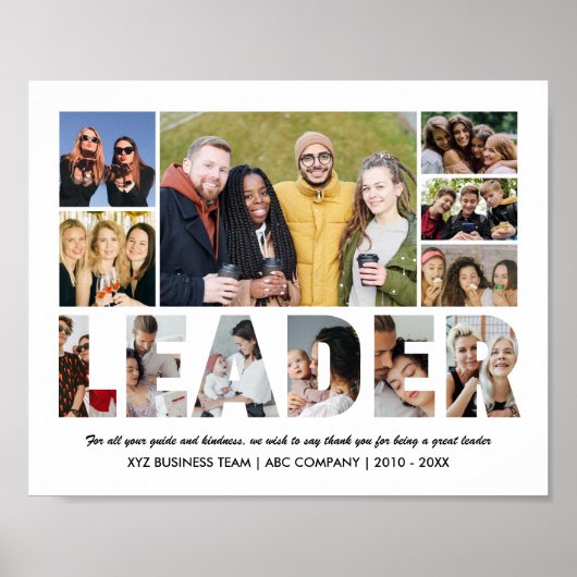リーダーフォトコラージュ退職したボスお別れパーティー ポスター (正面)