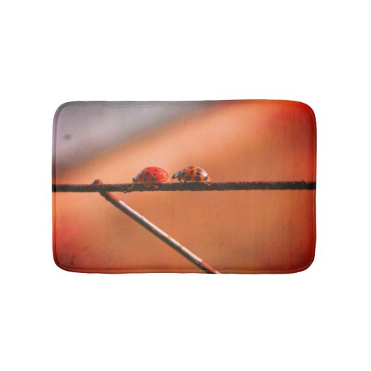 リーダー遊の後を追Ladybugsクローズアップ バスマット (正面)